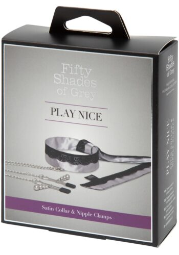 Play Nice Satin Collar & Nipple Clamps